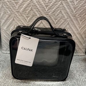 Calpak Medium Clear Cosmetics Case in Black Glaze